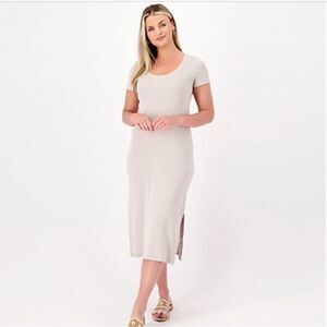 NWT Barefoot Dreams Malibu Organic Cotton T Shirt Midi Dress